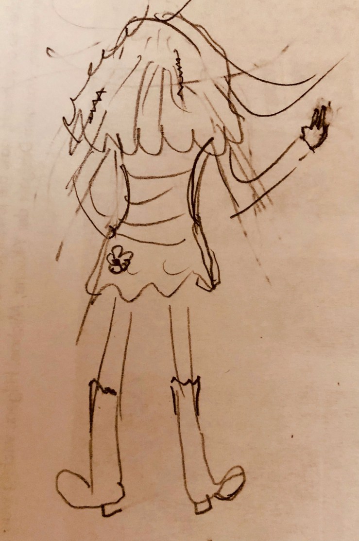 Zeichnung - Minirock - Hippie